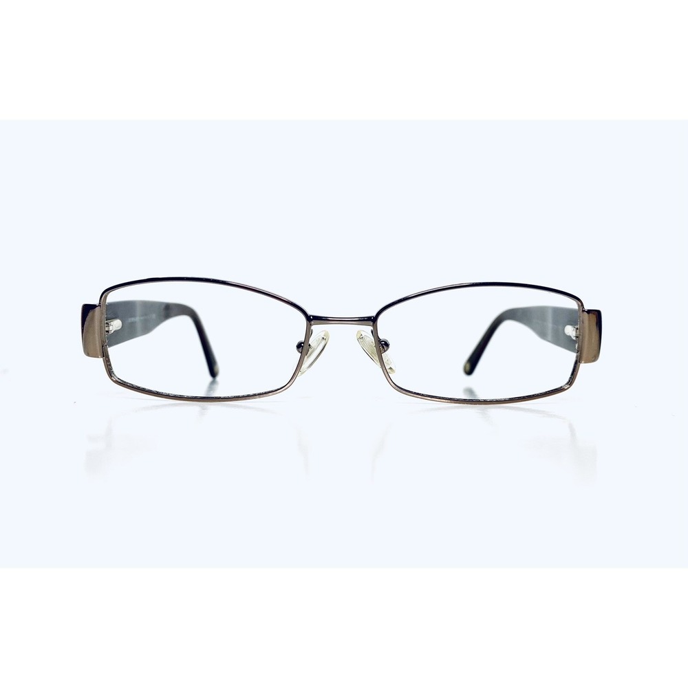 Versace Copper Metal Rectangular Glasses W Brown Temples Italy MOD1168 52 16 135